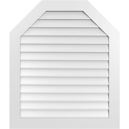 Ekena Millwork Octagonal Top Surface Mount PVC Gable Vent w/ 3-1/2"W x 1"P Standard Frame, 36"W x 42"H GVPOT36X4201SN